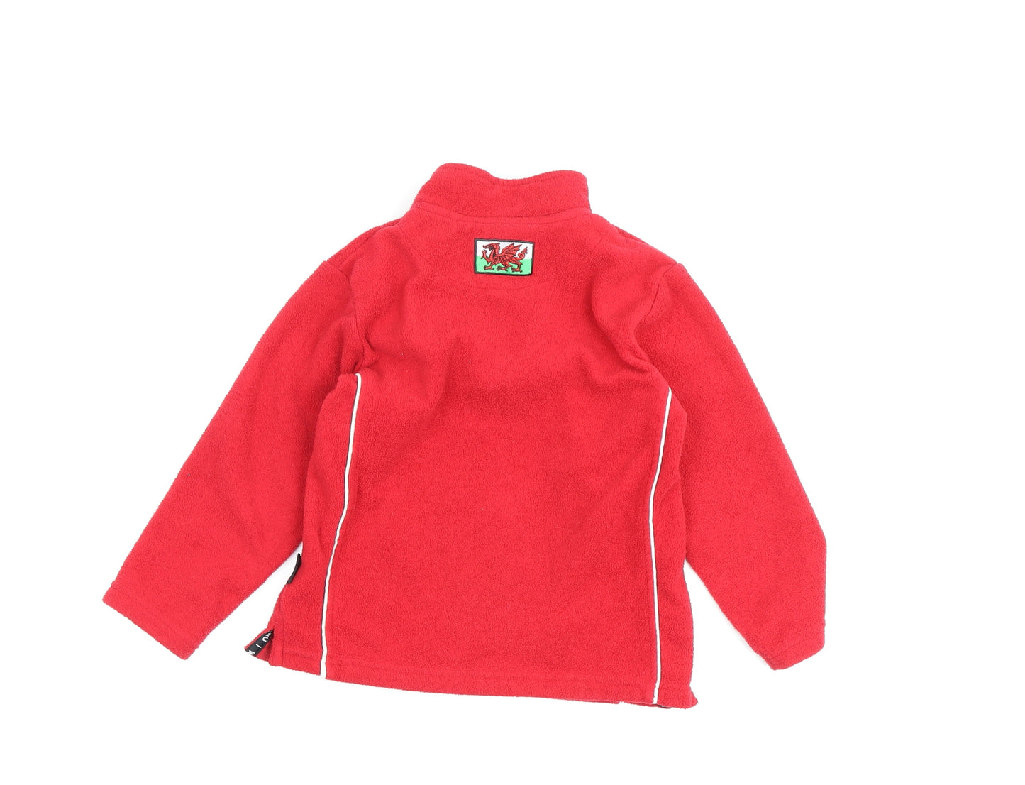 Wales Boys Red Fleece Sweatshirt, Size 6, Zip, Warm