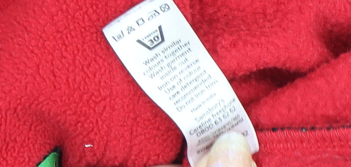 Wales Boys Red Fleece Sweatshirt, Size 6, Zip, Warm