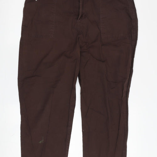 Moda Men’s Brown Casual Trousers Size L Cotton Blend