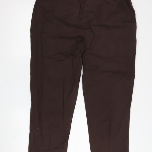 Moda Men’s Brown Casual Trousers Size L Cotton Blend