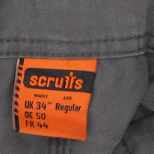 Scruffs Men's Grey Cargo Work Trousers 34 Regular