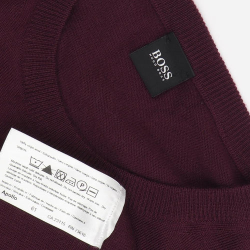 Hugo Boss Men's Purple XL Wool Pullover Jumper