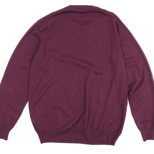 Hugo Boss Men's Red Wool Pullover Jumper, M