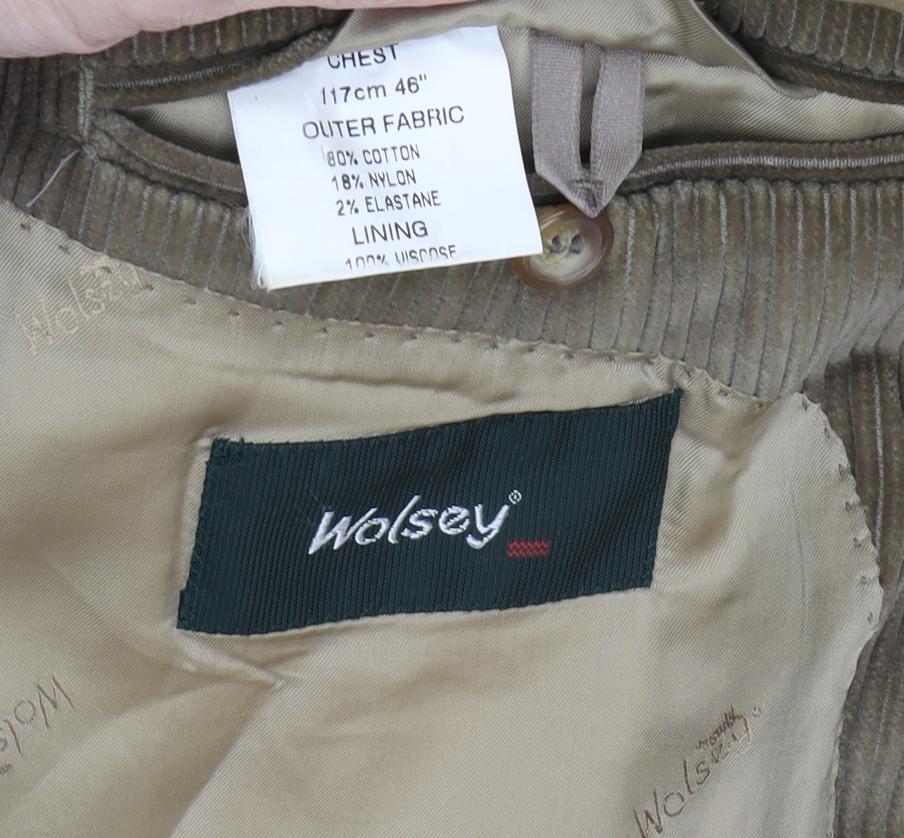 Wolsey Men's Beige Corduroy Blazer, Size 46