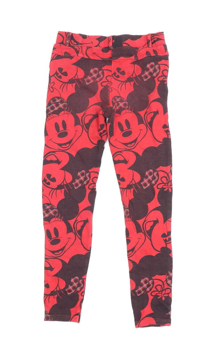Disney Boys Red Mickey Mouse Jegging XS Casual Trousers
