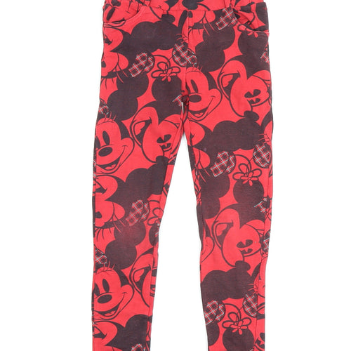 Disney Boys Red Mickey Mouse Jegging XS Casual Trousers
