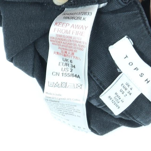 Topshop Women's Black Cropped Trousers Size 34