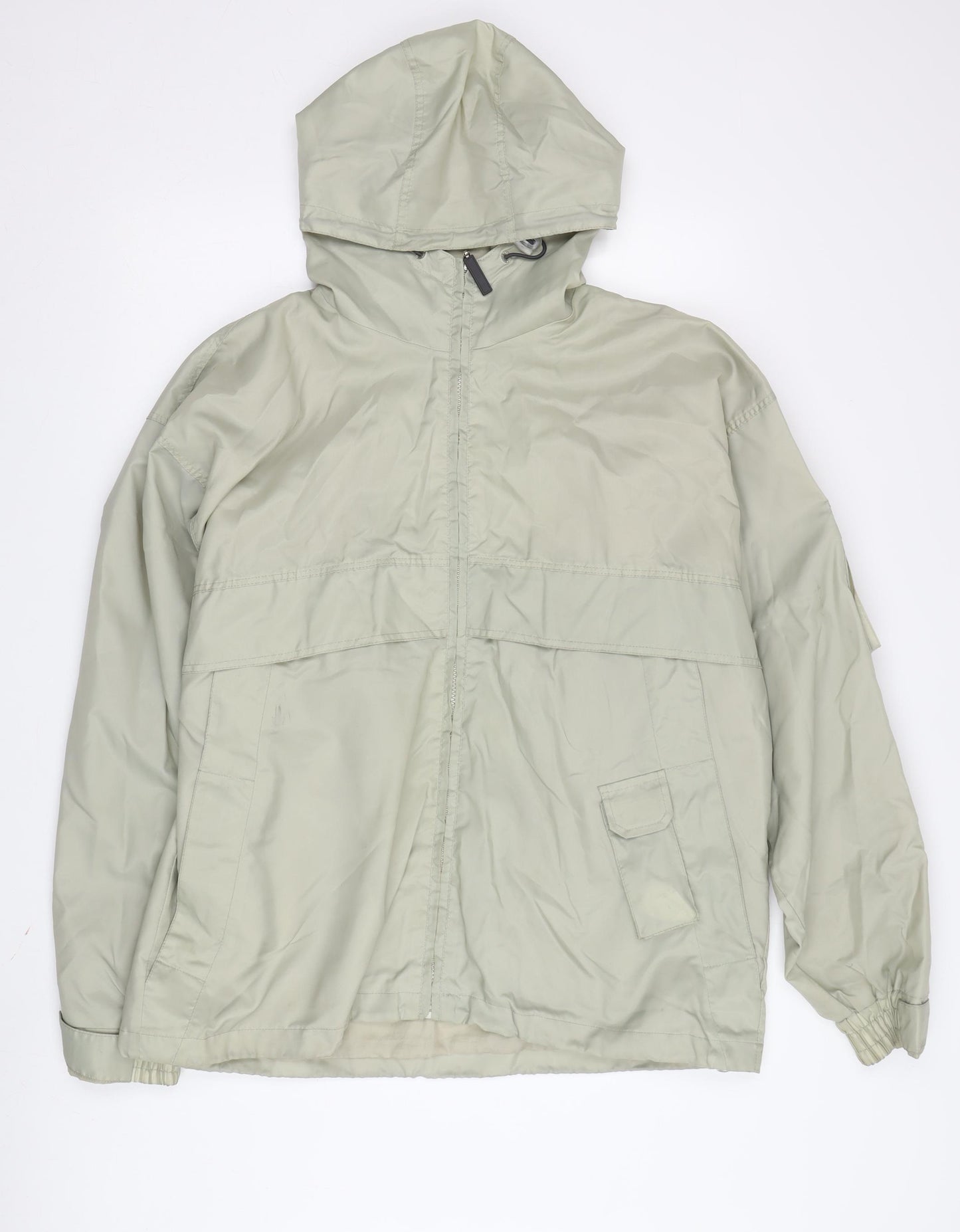 Roberto Donelli Men's Beige Hooded Windbreaker Jacket L