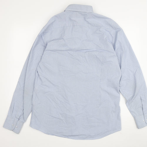 Marks and Spencer Men's Blue Plaid Slim Fit Shirt