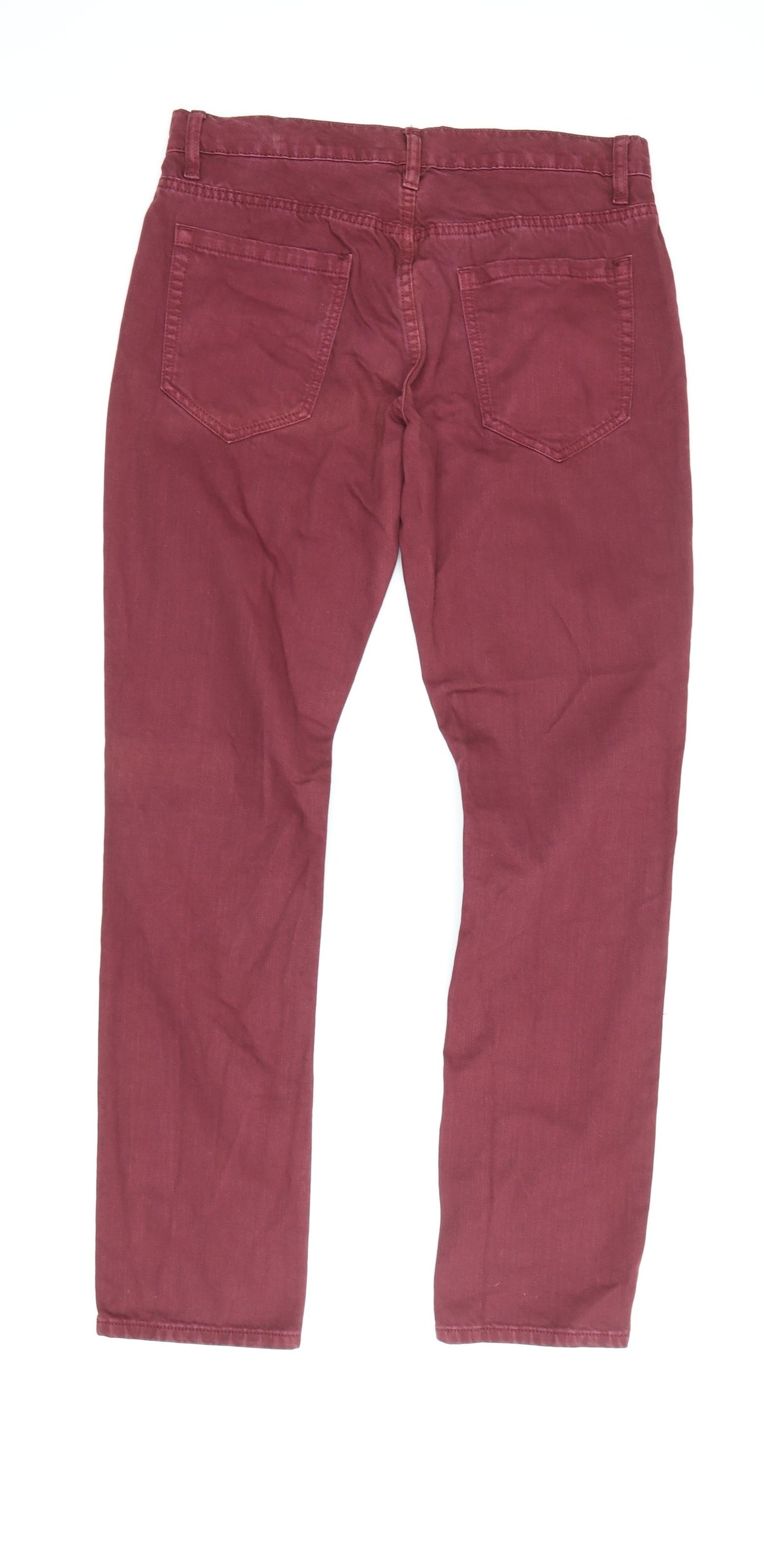 Next Men's Red Slim Chino Trousers, Size 32