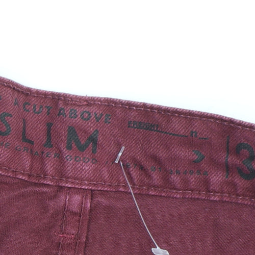 Next Men's Red Slim Chino Trousers, Size 32
