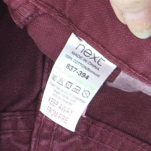 Next Men's Red Slim Chino Trousers, Size 32