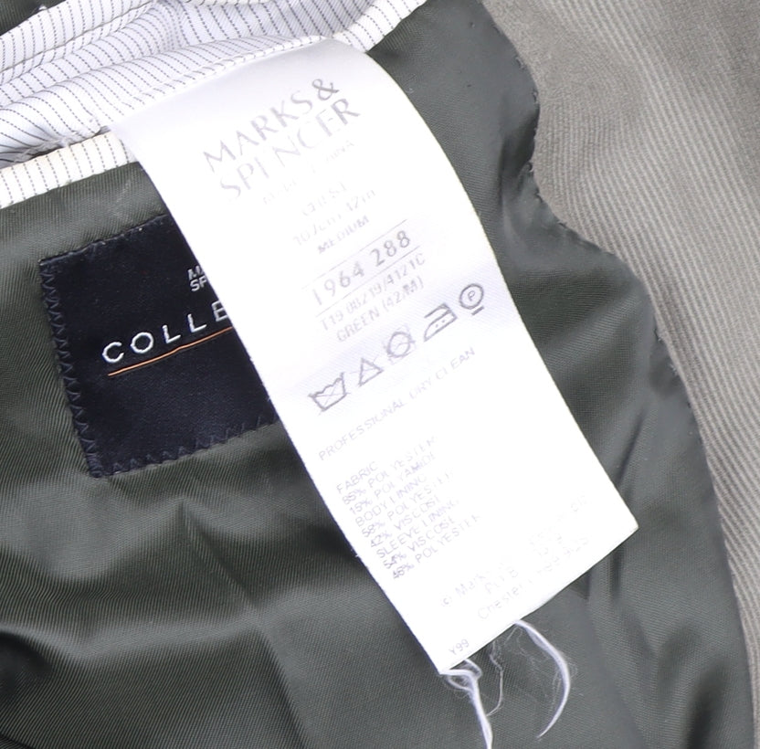 Marks and Spencer Men's Green Blazer 42R Formal