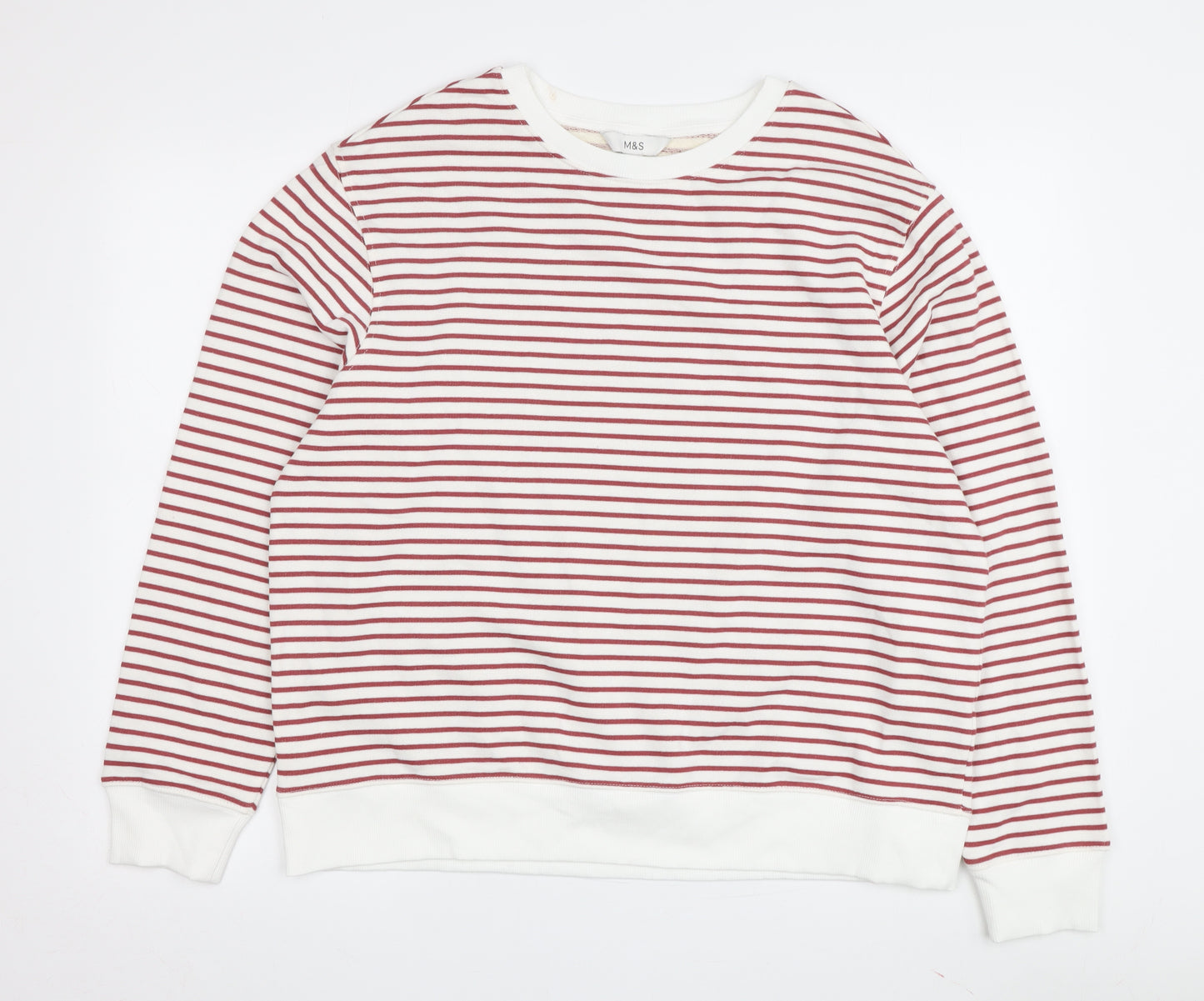 Marks and Spencer Red Striped Sweatshirt M Women