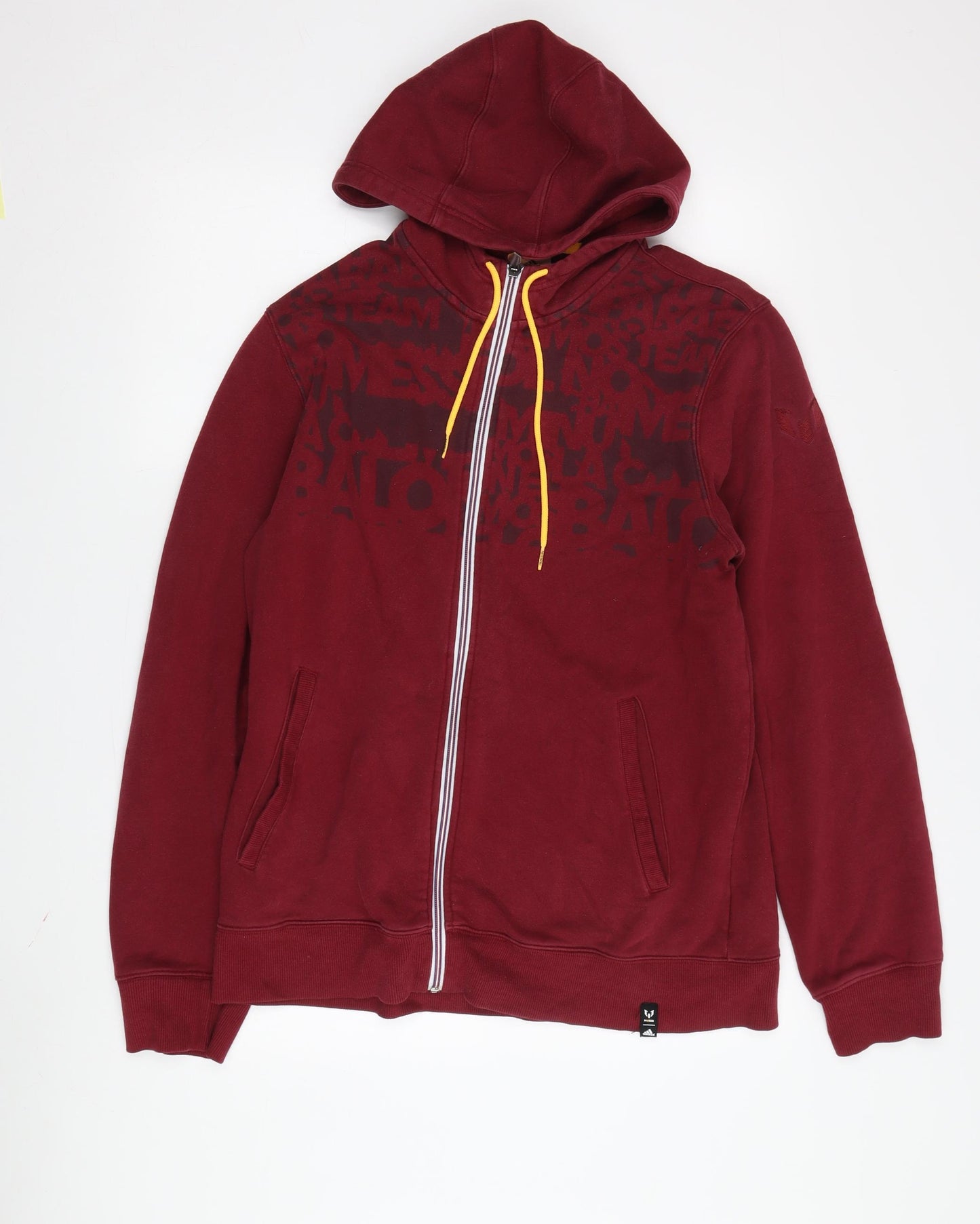Adidas Unisex Red Full Zip Hoodie L