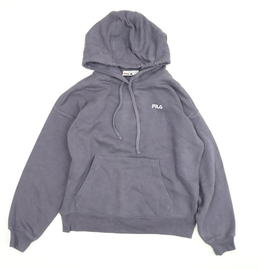 FILA Grey Men's Hoodie L Pullover with Logo