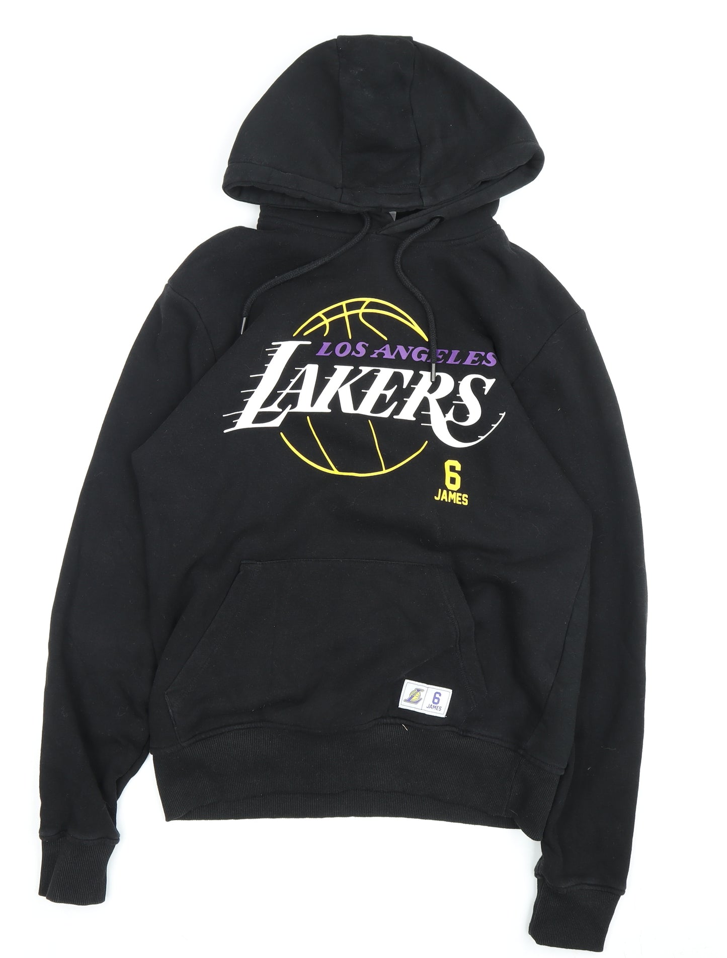 NBA Men's Black Lakers Hoodie S Logo Pullover Sporty