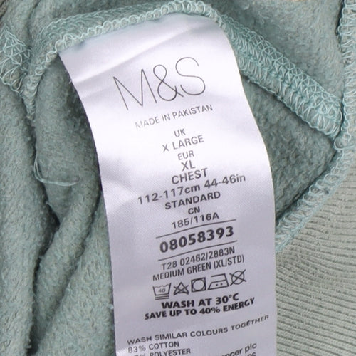 Marks and Spencer Men's Green XL Full Zip Hoodie