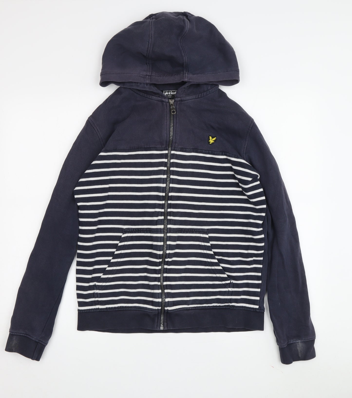 Lyle & Scott Boys Blue Striped Full Zip Hoodie 15-16Y