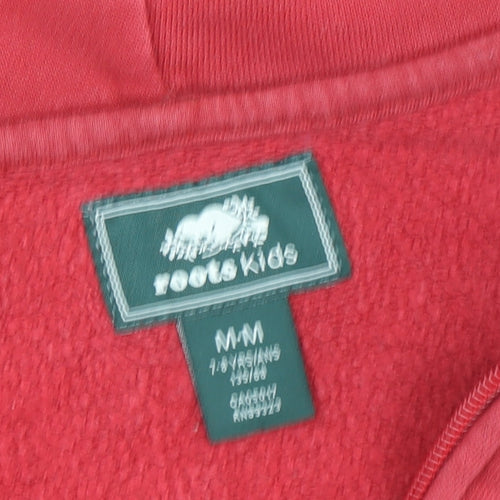 Roots Boys Red Full Zip Hoodie 7-8 Years Hooded Canada Logo
