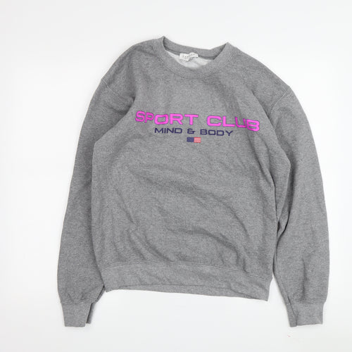 Topshop Grey Cotton Women's Sweatshirt Small S