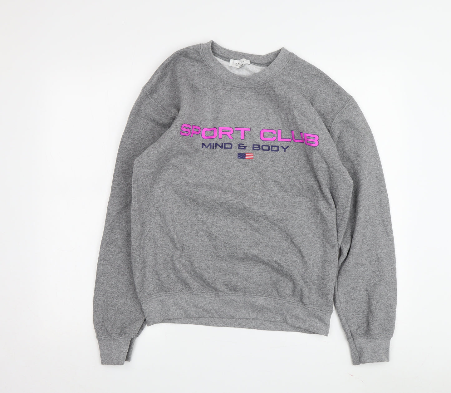 Topshop Grey Cotton Women's Sweatshirt Small S