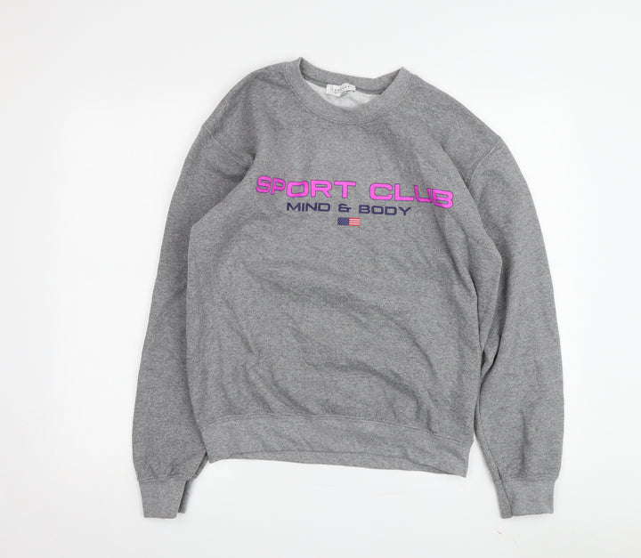 Topshop Grey Cotton Women's Sweatshirt Small S