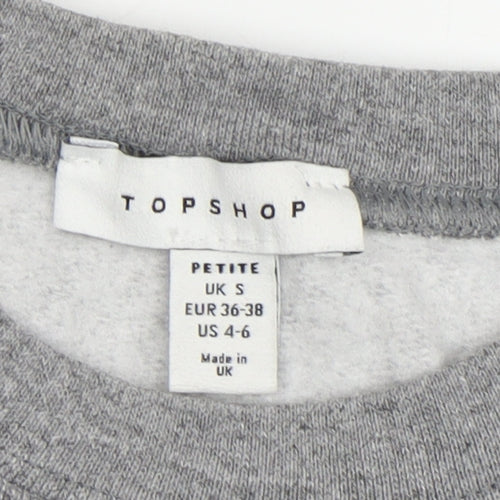 Topshop Grey Cotton Women's Sweatshirt Small S