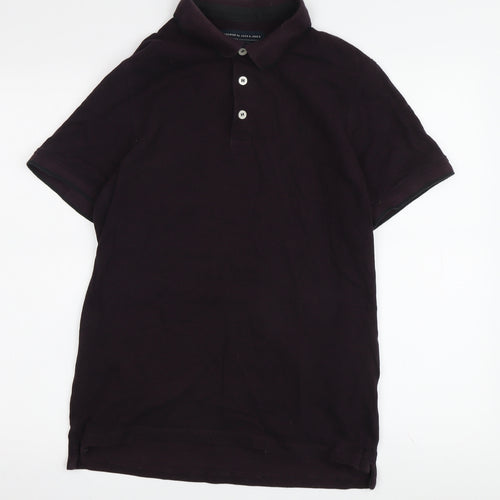 Jack & Jones Men's Purple Cotton Polo Shirt L