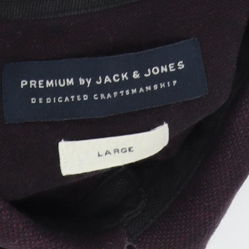 Jack & Jones Men's Purple Cotton Polo Shirt L