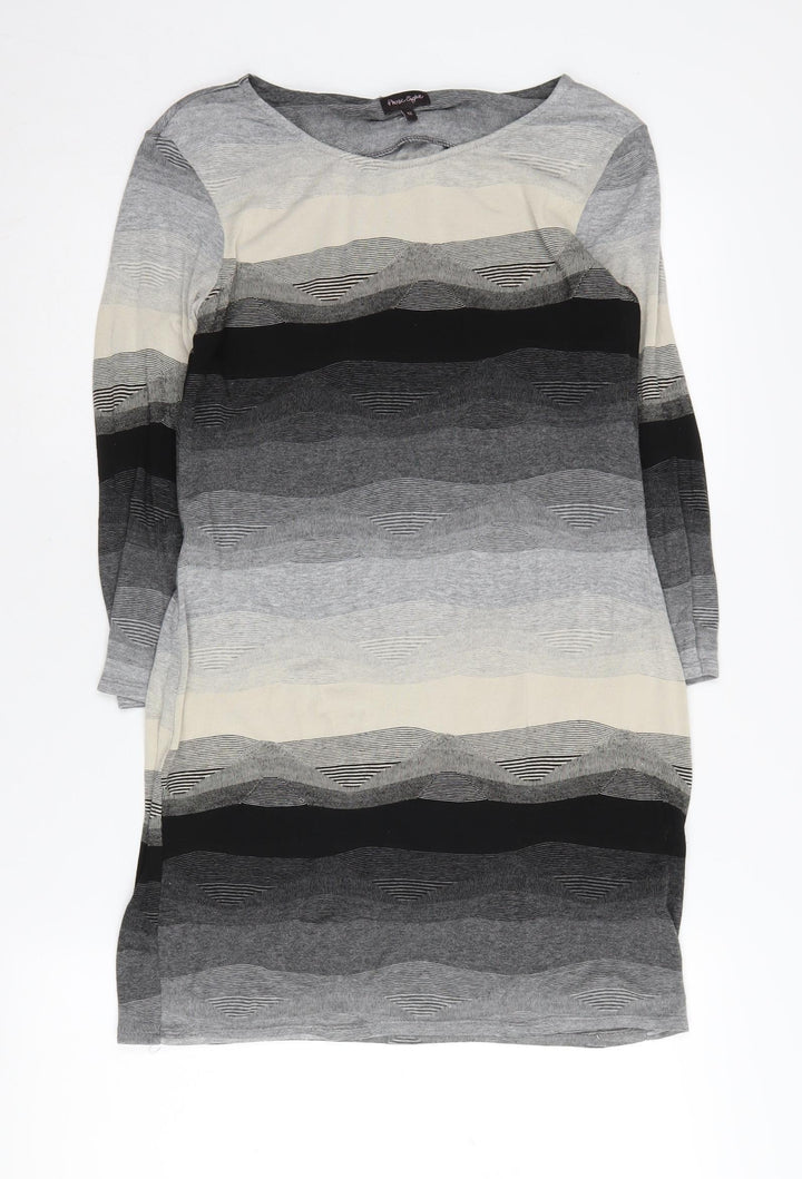 Phase Eight Women's Grey Striped Tunic Jumper Size 12