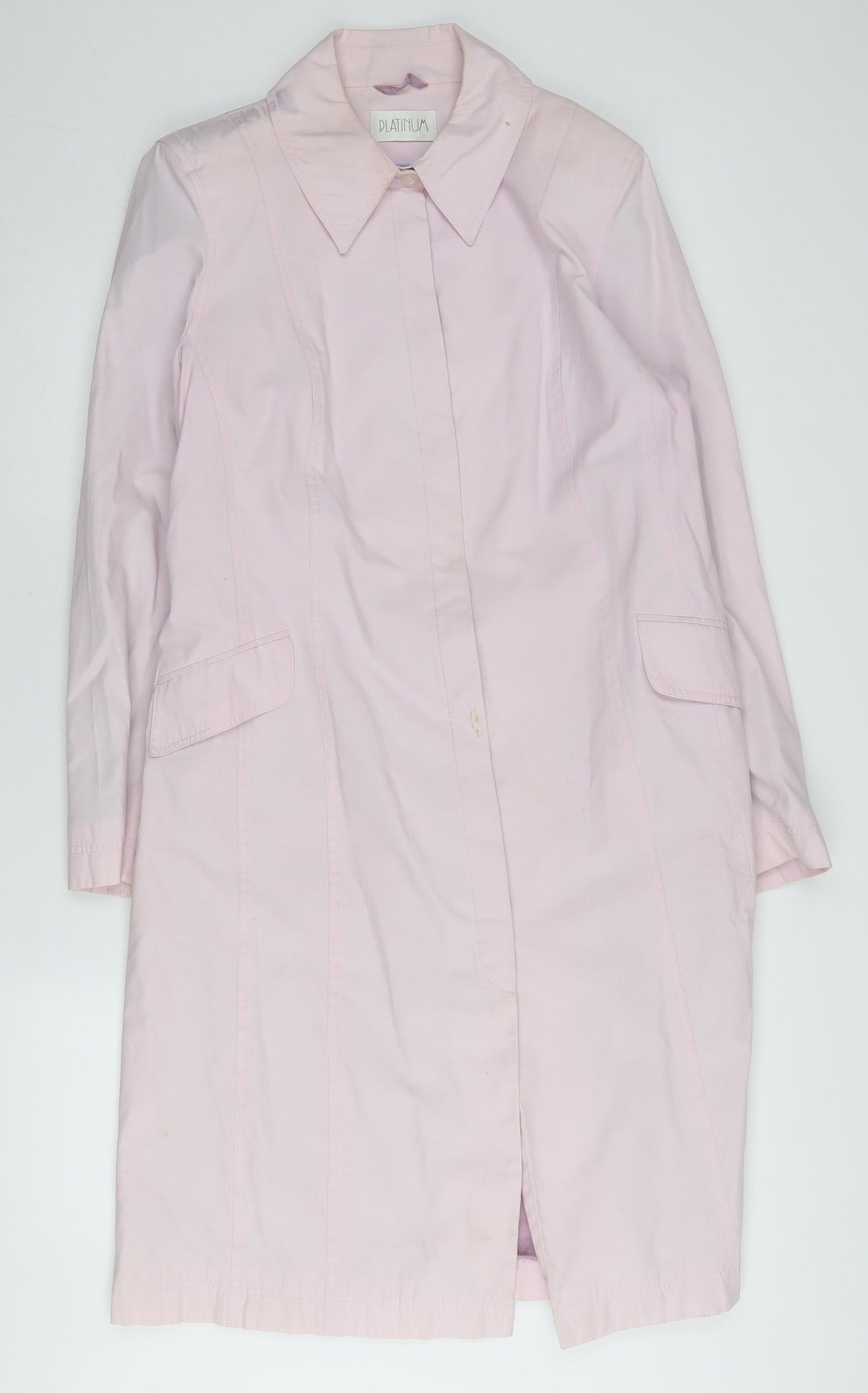 Platinum Women's Pink Mid-Length Overcoat Size 16