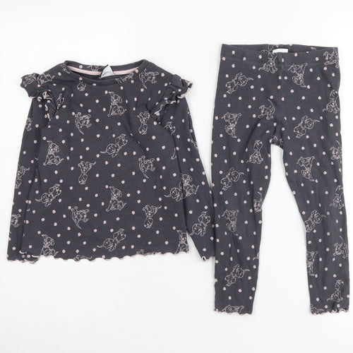 Disney 101 Dalmatians Girls Black Pyjama Set 3-4 Years