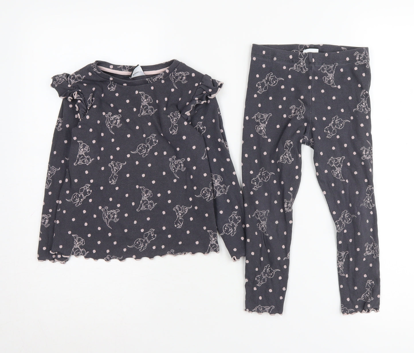 Disney 101 Dalmatians Girls Black Pyjama Set 3-4 Years