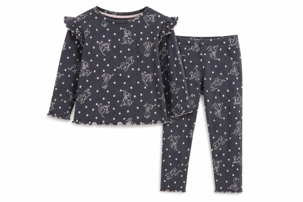 Disney 101 Dalmatians Girls Black Pyjama Set 3-4 Years