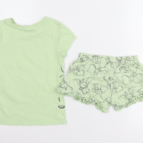 Disney Girls Green Dumbo Pyjama Set 4-5 Years Lightweight