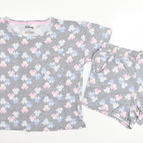 Disney Women’s Grey Pyjama Set M Graphic Print