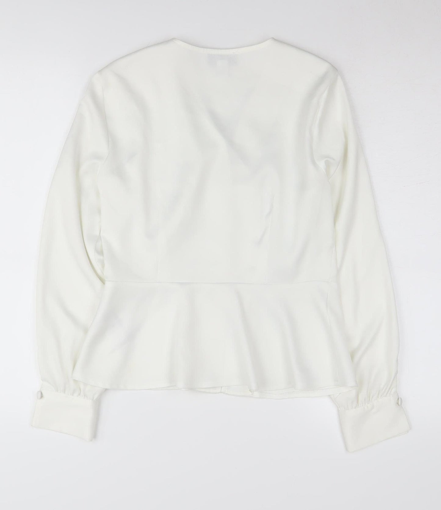Topshop Women's White V-Neck Blouse Size 10