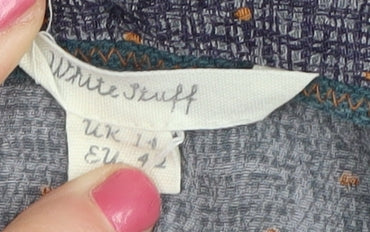 White Stuff Women's Blue Button-Up Shirt Size 14