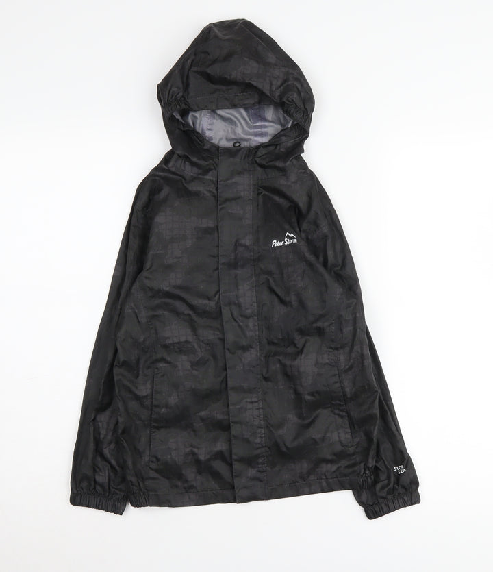 Peter Storm Boys' Black Windbreaker Jacket 7-8 Years