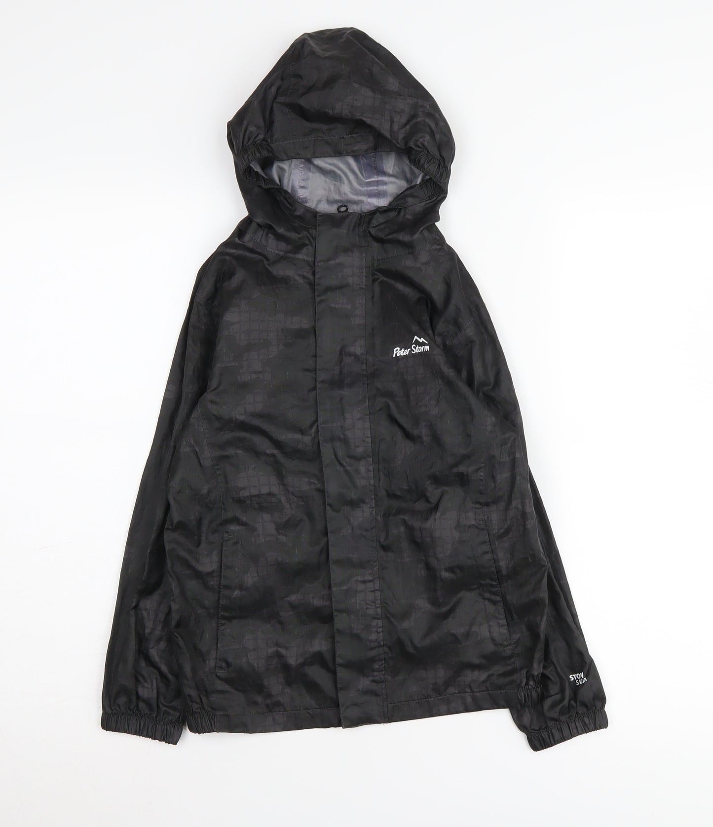 Peter Storm Boys' Black Windbreaker Jacket 7-8 Years