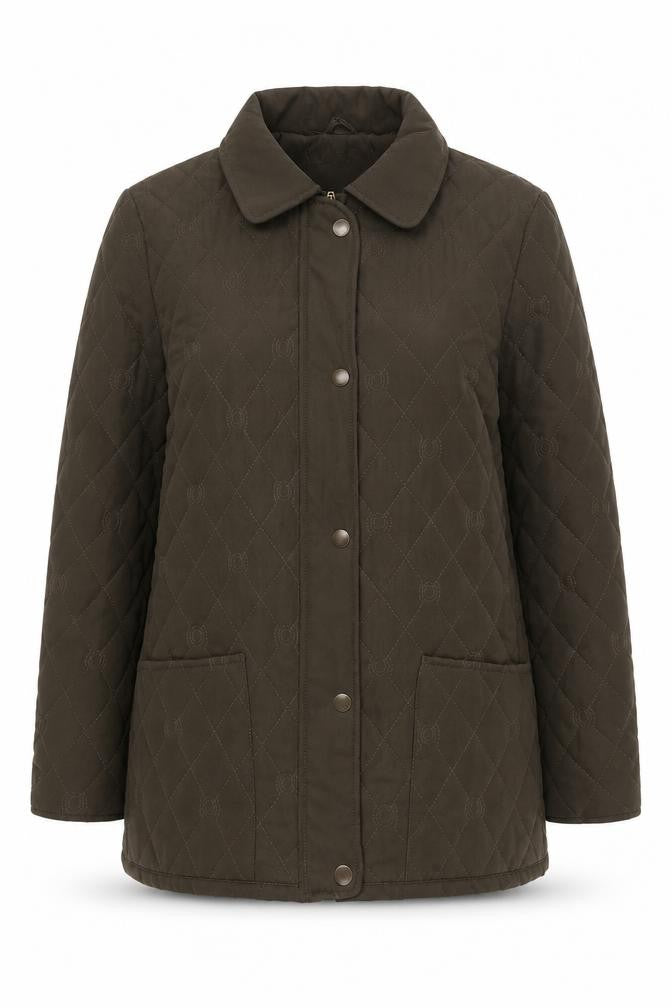 KLASSIK Women's Brown Quilted Jacket Size 12 Regular Fit