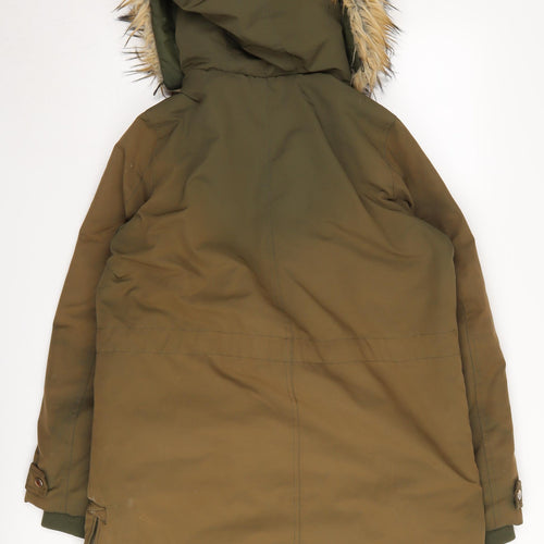 Miss Selfridge Women's Green Parka Coat Size 10