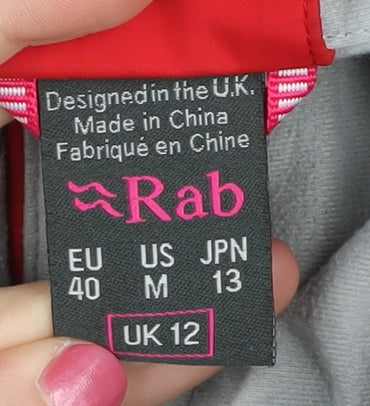 Rab Women's Red Hooded Rain Coat Jacket Size 12