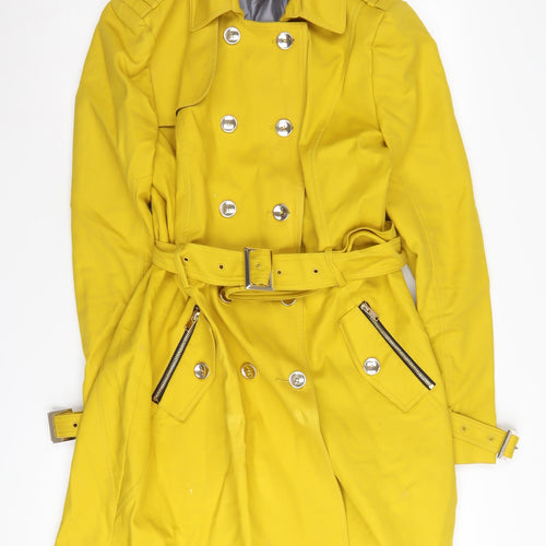 River Island Women's Yellow Trench Coat Size 14