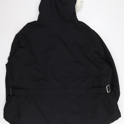 Simply Be Women's Black Fur Trim Parka Jacket Size 32