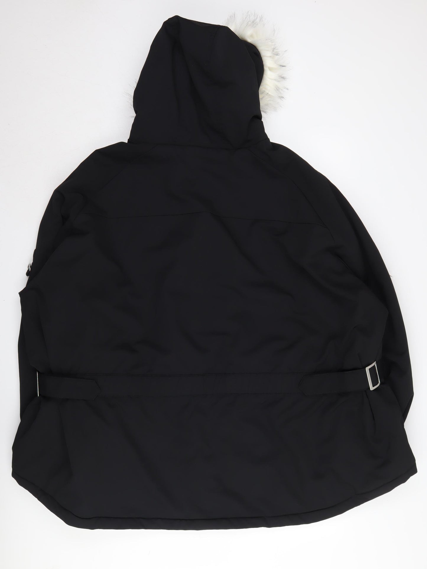 Simply Be Women's Black Fur Trim Parka Jacket Size 32