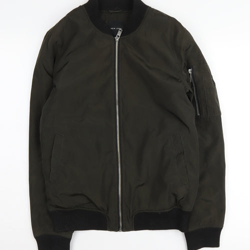 New Look Women's Green Bomber Jacket Size 10