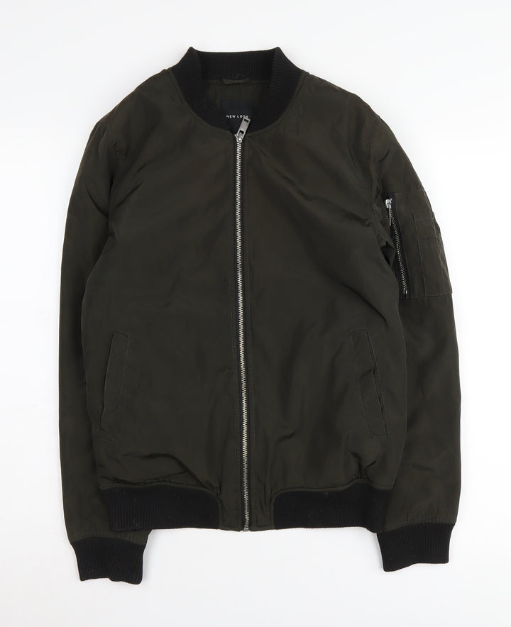 New Look Women's Green Bomber Jacket Size 10