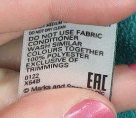 Marks and Spencer Women's Green Fleece Jacket Size 16